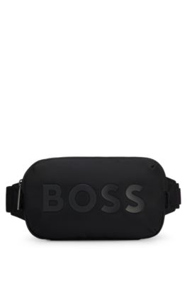 BOSS BLACK モダン ロゴ ベルトバッグ CATCH3.0 BUMBAG HUGO - Logo-detail belt bag with branded strap - Black
