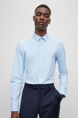 BOSS - Slim-fit shirt in performance-stretch jersey