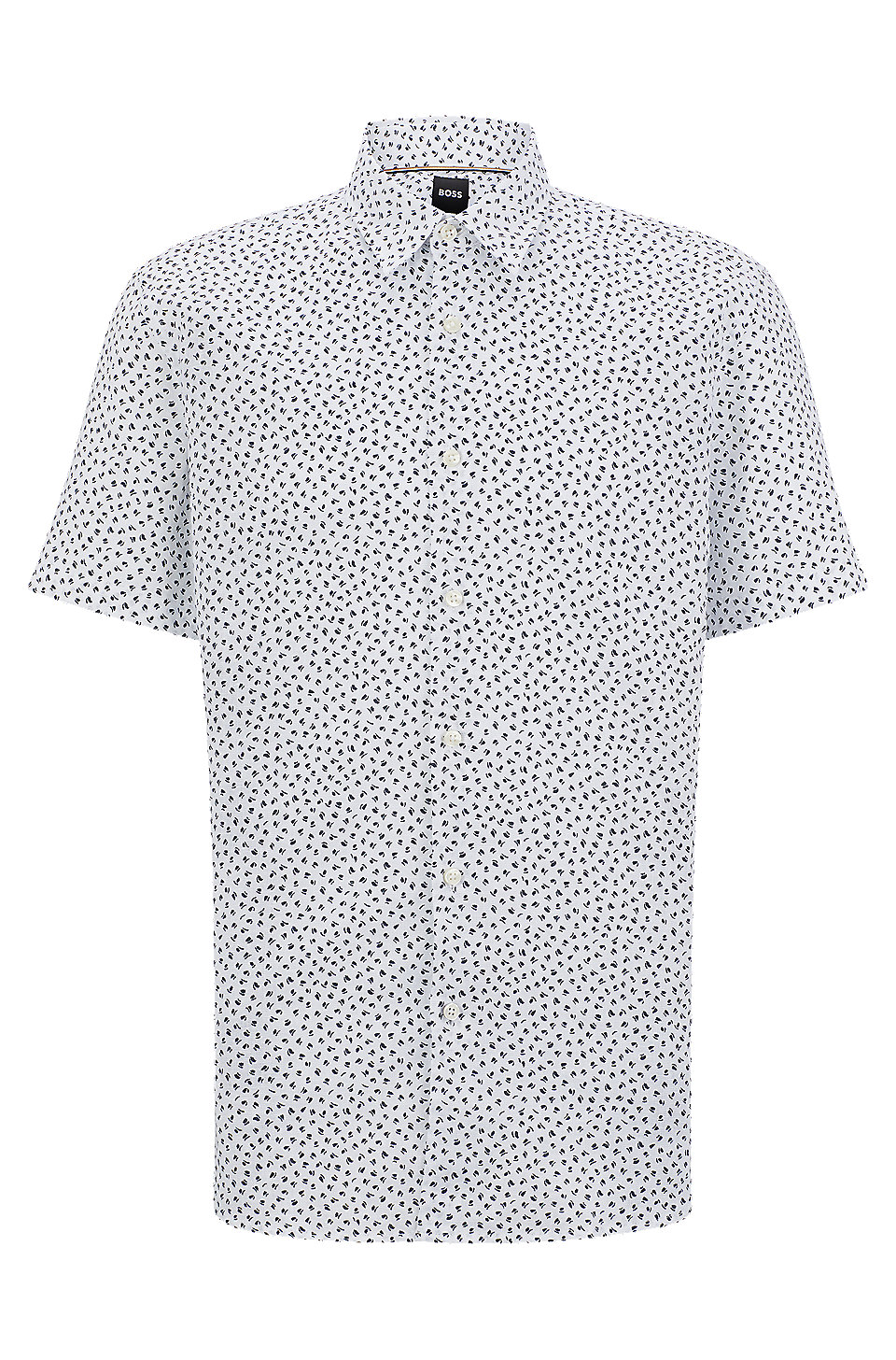 BOSS - Slim-fit shirt in printed stretch linen