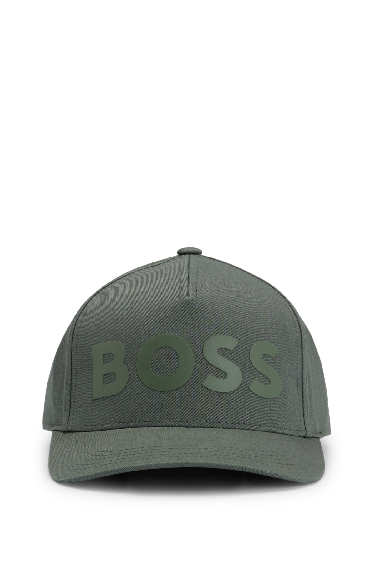 BOSS - Cotton-piqué cap with contrast logo and signature tape