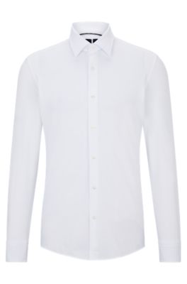 BOSS - Slim-fit shirt in performance-stretch jersey