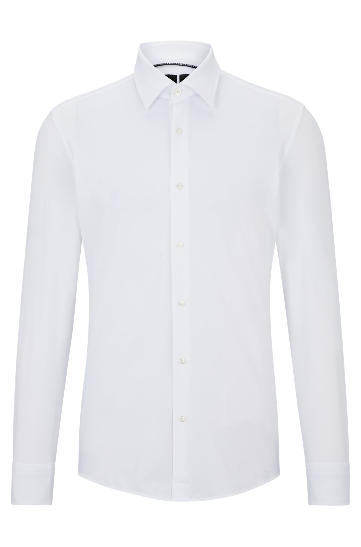 Slim-fit shirt in Italian performance-stretch jersey, White