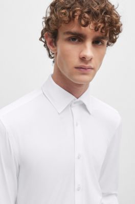 BOSS Slimfit shirt in Italian performancestretch jersey