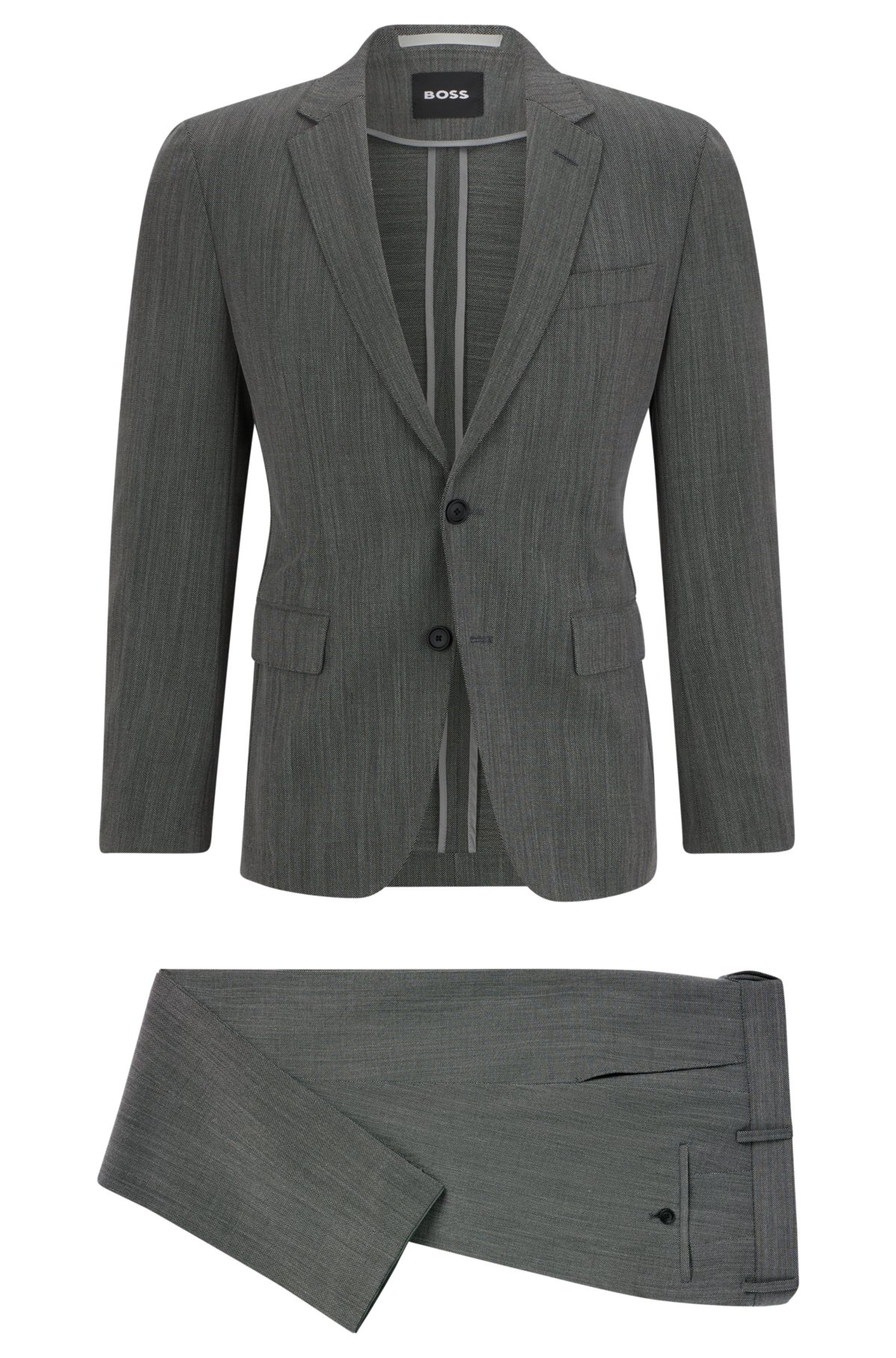 BOSS - Slim-fit suit in wool, silk and stretch