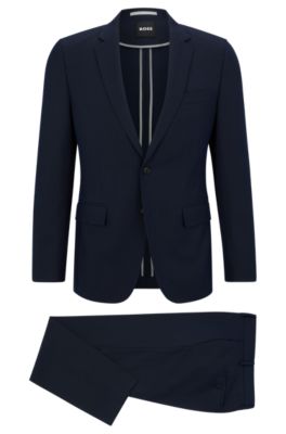 BOSS - Slim-fit suit in micro-patterned performance-stretch cloth