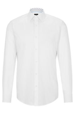 BOSS - Slim-fit shirt poplin in cotton easy-iron