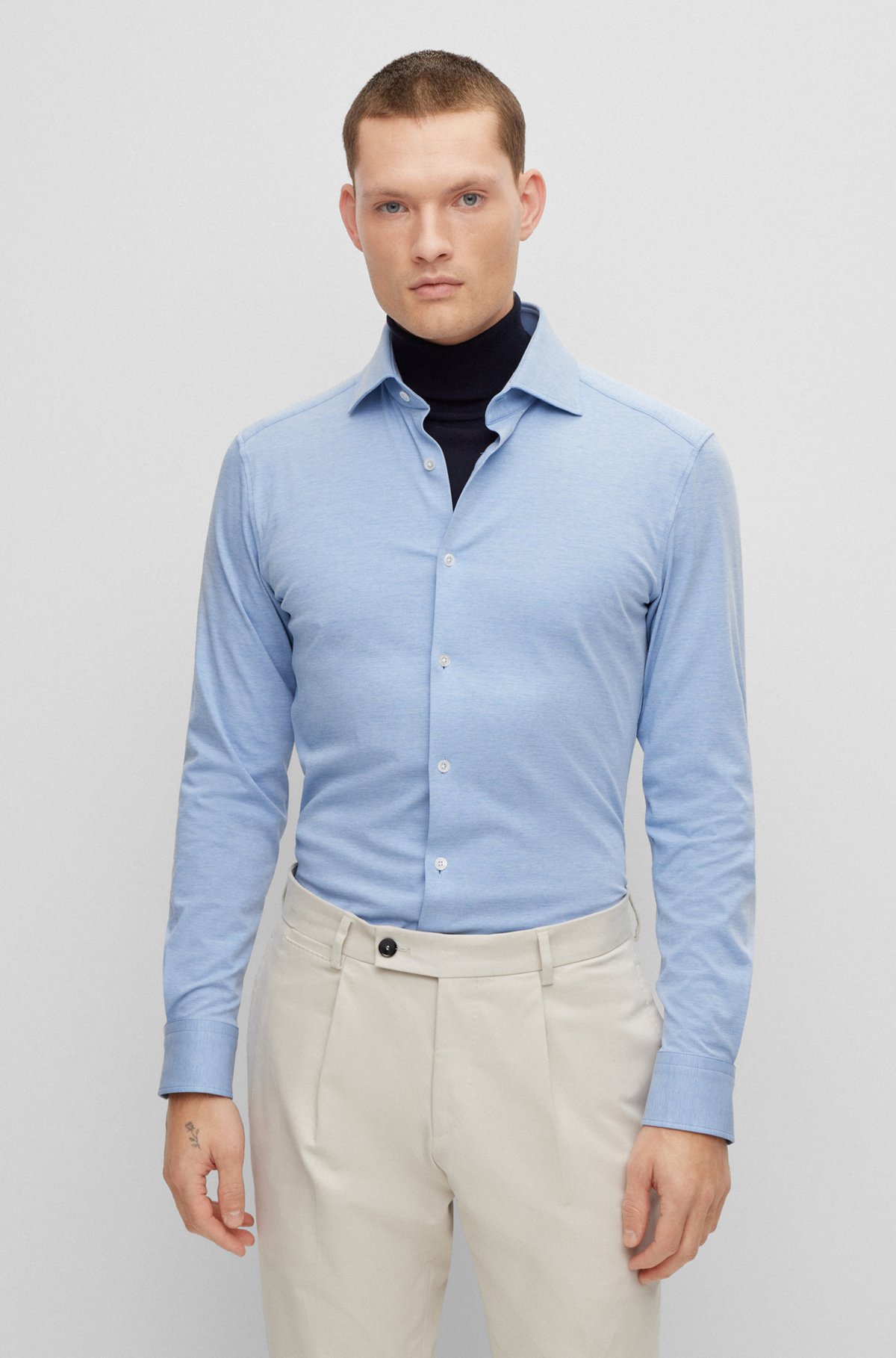 BOSS - Slim-fit shirt in a cotton blend