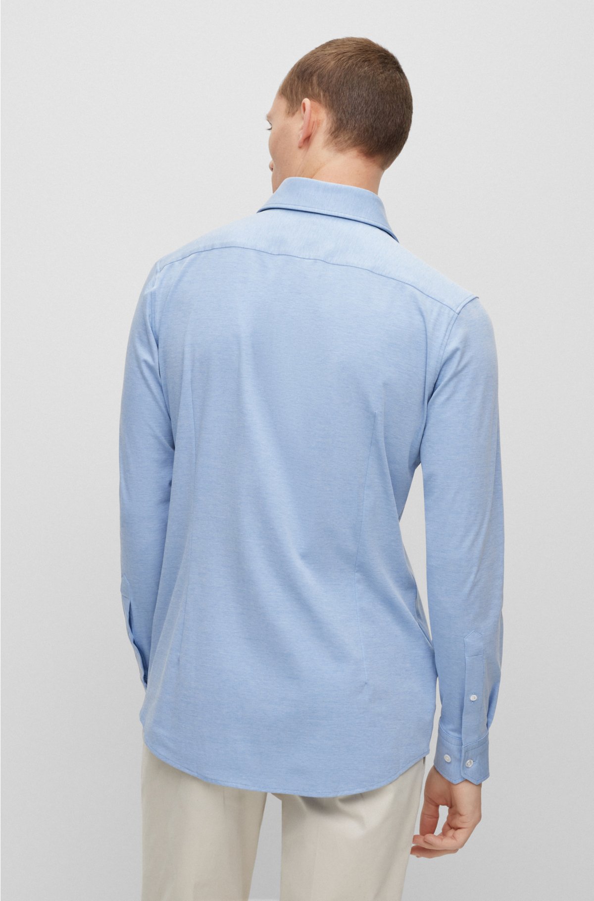 BOSS - blend shirt in cotton Slim-fit a