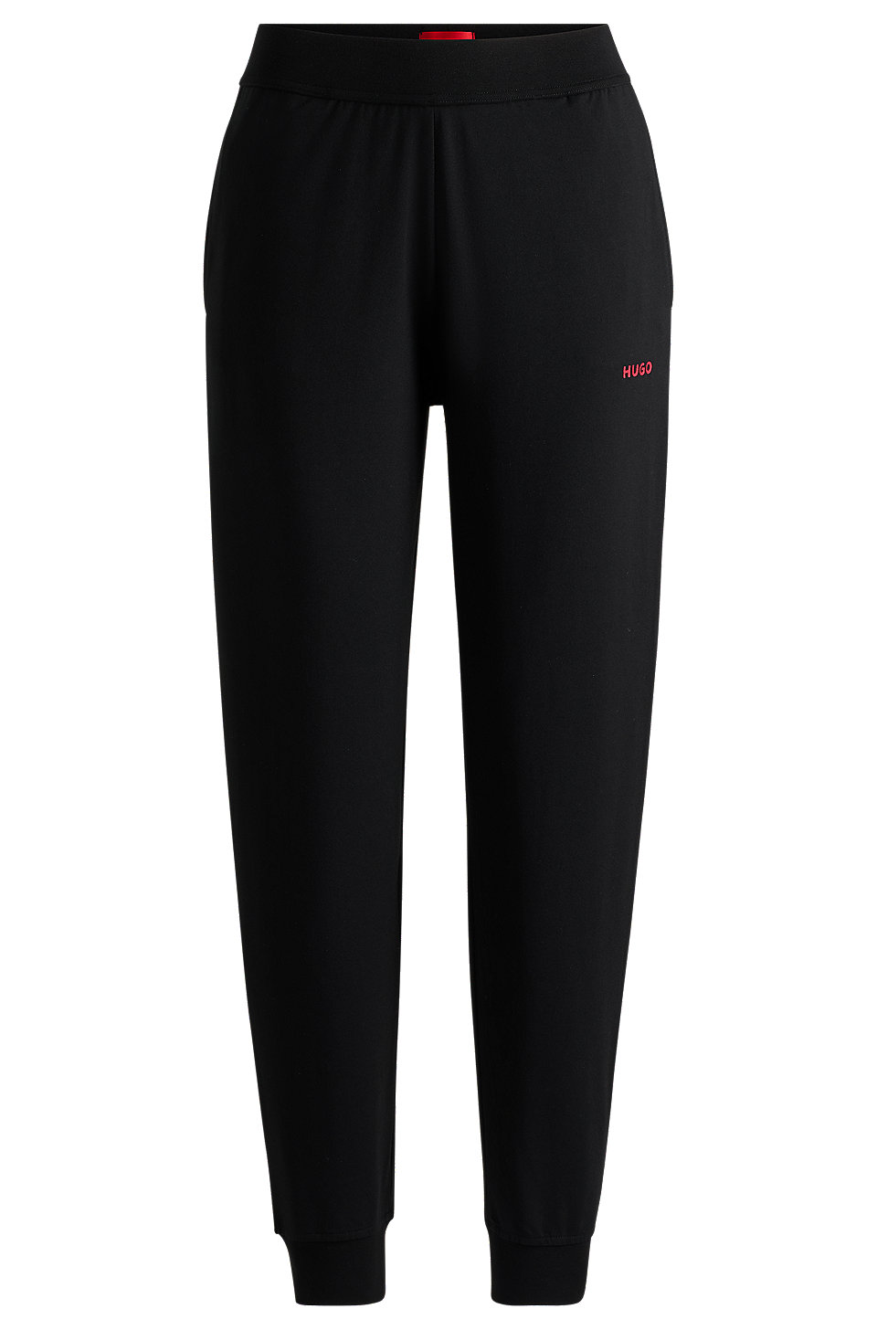 HUGO - Relaxed-fit tracksuit bottoms with contrast logo