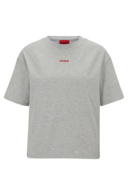 Hugo Boss Logo Loungewear T-shirt In Cotton, Modal And Stretch In Grey