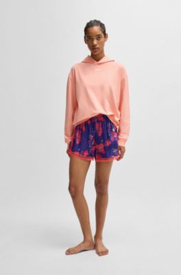 Sudadera relaxed fit de punto el&aacute;stico con logo estampado, Rojo claro