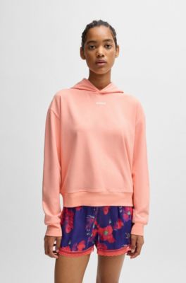 Sudadera relaxed fit de punto el&aacute;stico con logo estampado, Rojo claro