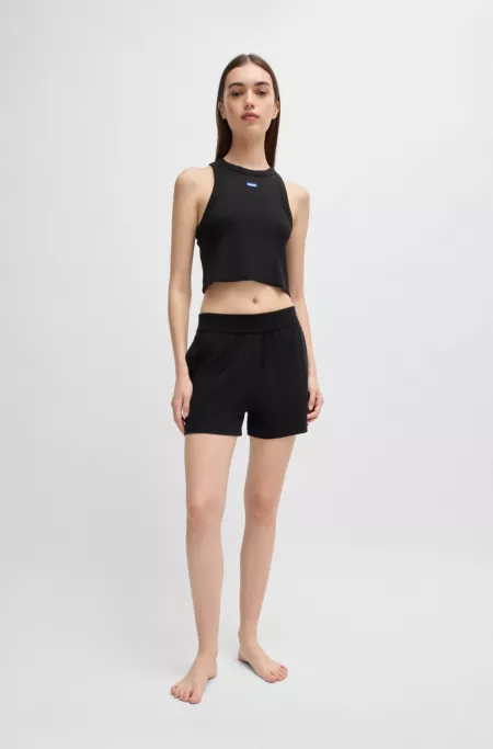 Stretch shorts with logo print