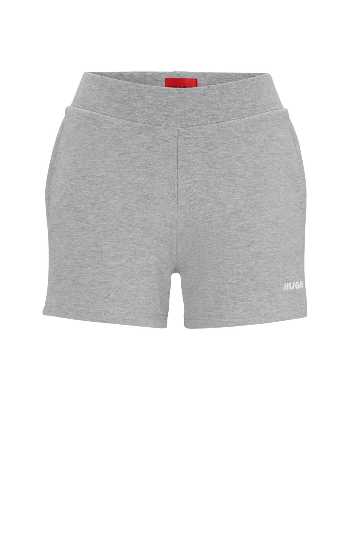 HUGO - Relaxed-fit shorts with silicone-print logo