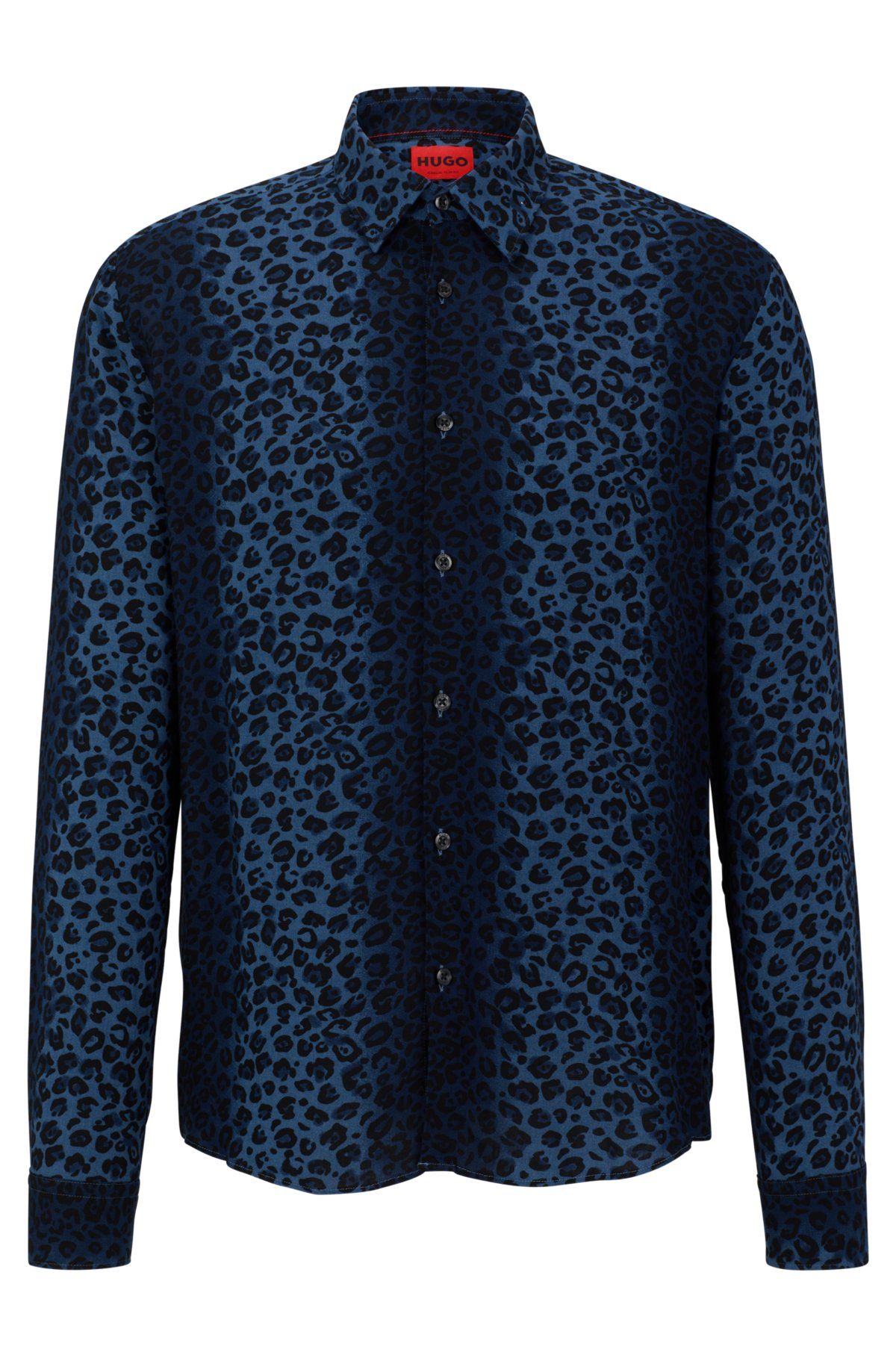Leopard print men's shirt  Streetwear tshirt, Casual shirts