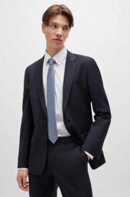 Camisa slim fit de algod&oacute;n el&aacute;stico y herrajes con logo, Blanco