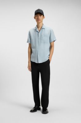 Relaxed-fit multi-occasional shirt in linen, Light Blue