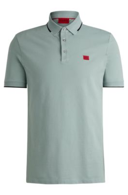 Tシャツ・カットソー Hugo Boss SS25 'Deabono' polo shirt (50517638 102) HUGO - Interlock-cotton polo shirt with stacked logo - White