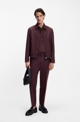 Polo slim fit con etiqueta con logo roja, Marr&oacute;n claro