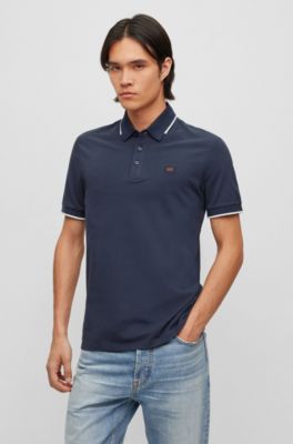 Slim-Fit Contrast-Tipped Cotton-Piqué Polo Shirt