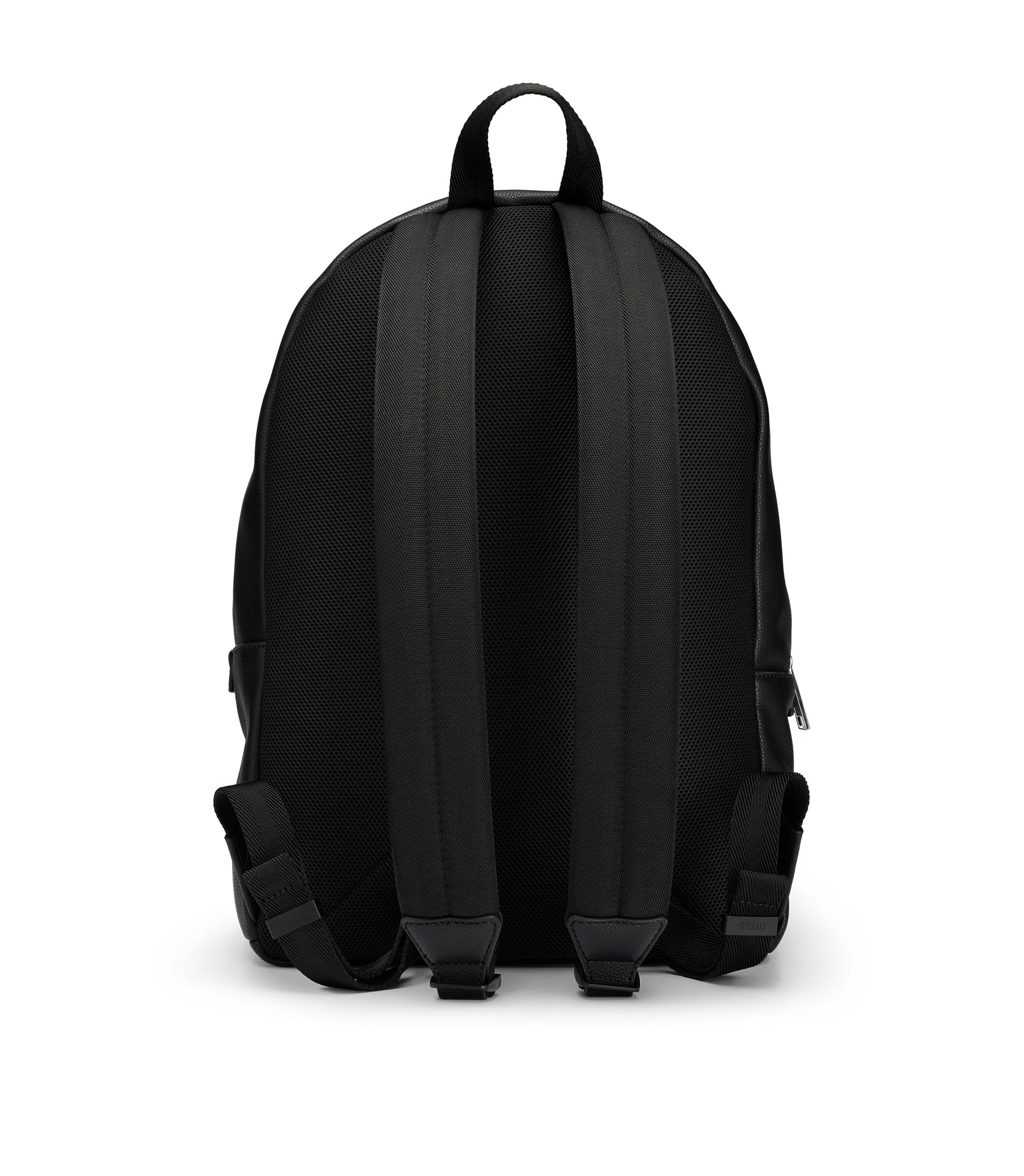 BOSSページ BOSS - Faux-leather backpack with logo and signature stripe