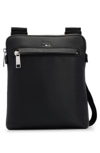 BOSS - Faux-leather envelope bag with logo and signature stripe 