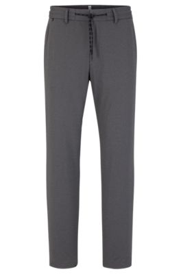 BOSS - Slim-fit trousers in micro-patterned jersey