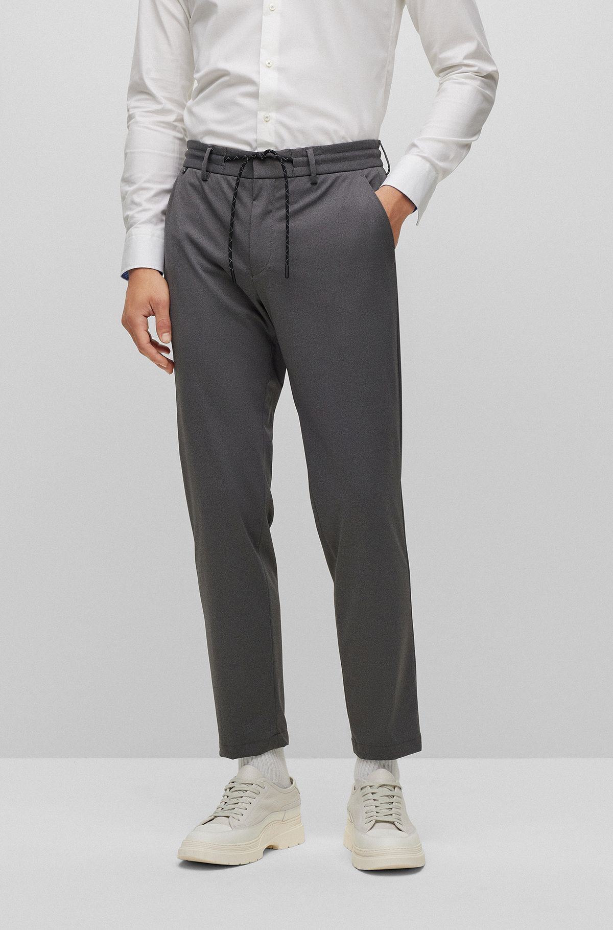 Metallic silver pant Straight fit, HUGO, Shop Men's Dress Pants