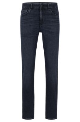 BOSS - in super-soft dark-blue jeans Slim-fit denim