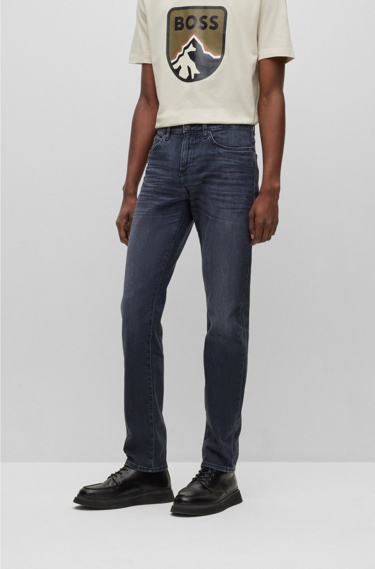 Slim-fit jeans in dark-blue denim