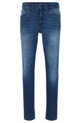 Shop Menswear Online - Hugo Boss slim fit mens jeans in dark blue italian  denim – Mens Suit Warehouse - Melbourne