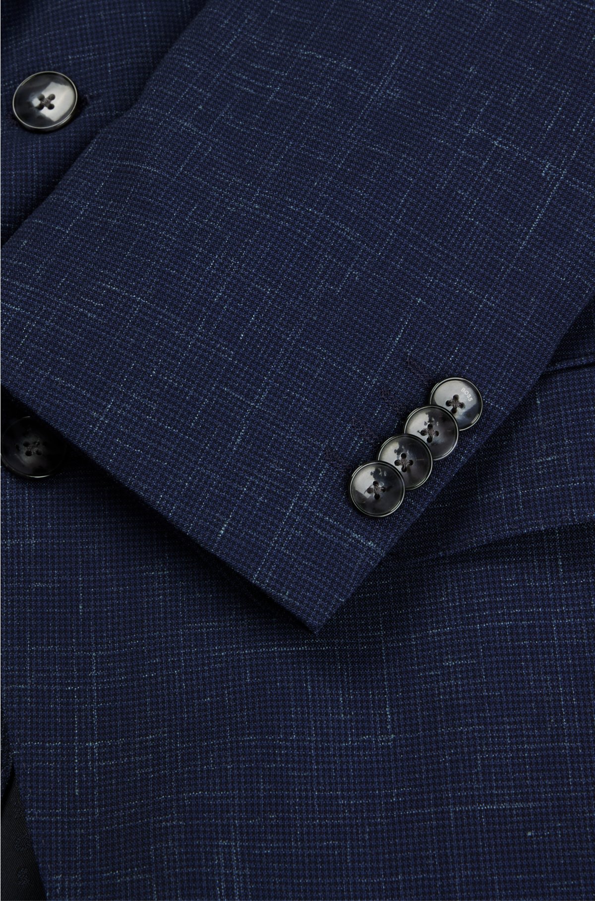 HUGO - Extra-slim-fit suit in linen-blend chambray