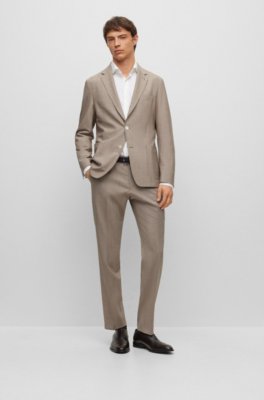 khaki blazer grey pants