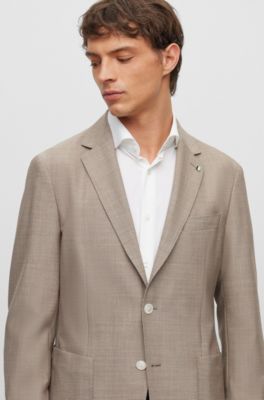 BOSS Slimfit jacket in micropatterned virgin wool