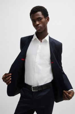 HUGO - Extra-slim-fit suit in wool - Dark Blue