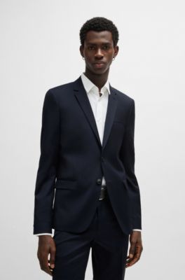 スーツ Hugo Boss Suit Set HUGO - Extra-slim-fit suit in wool - Dark Blue