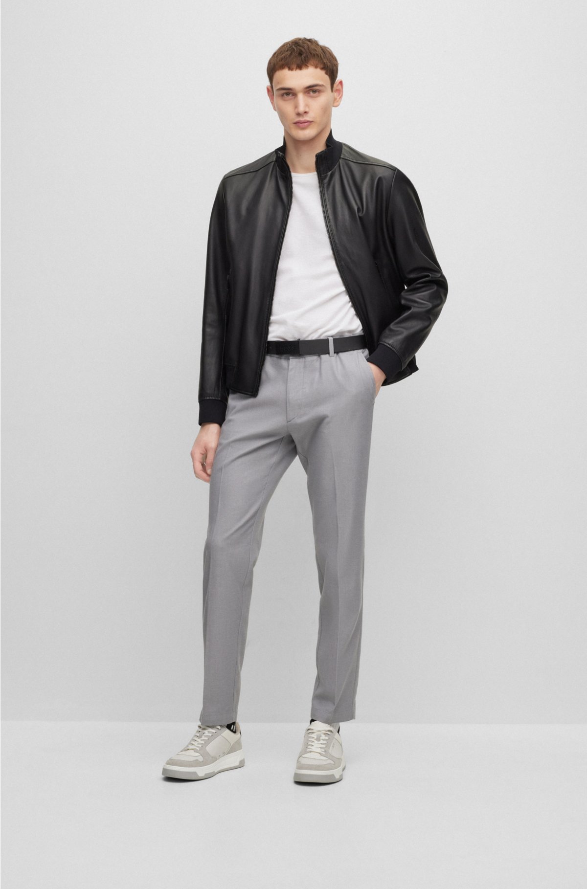 BOSS - Slim-fit pants in a cotton blend