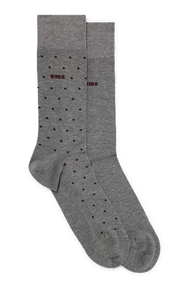 Two-pack of regular-length socks in mercerized fabric, Grey