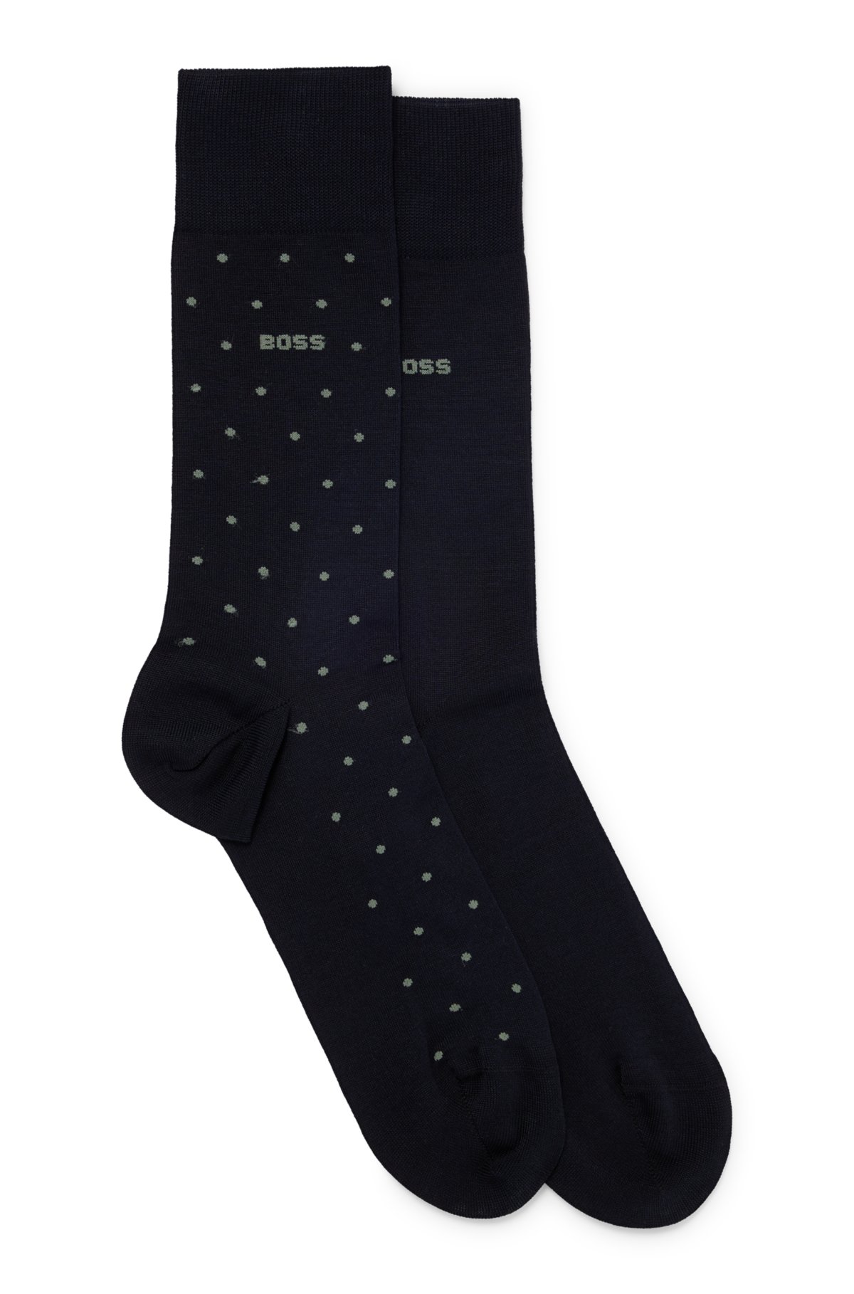 BOSS - Two-pack of regular-length socks in mercerized fabric
