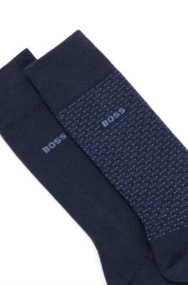 Two-pack of regular-length cotton-blend socks, Dark Blue