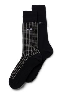 Two-pack of socks in a cotton blend, Black