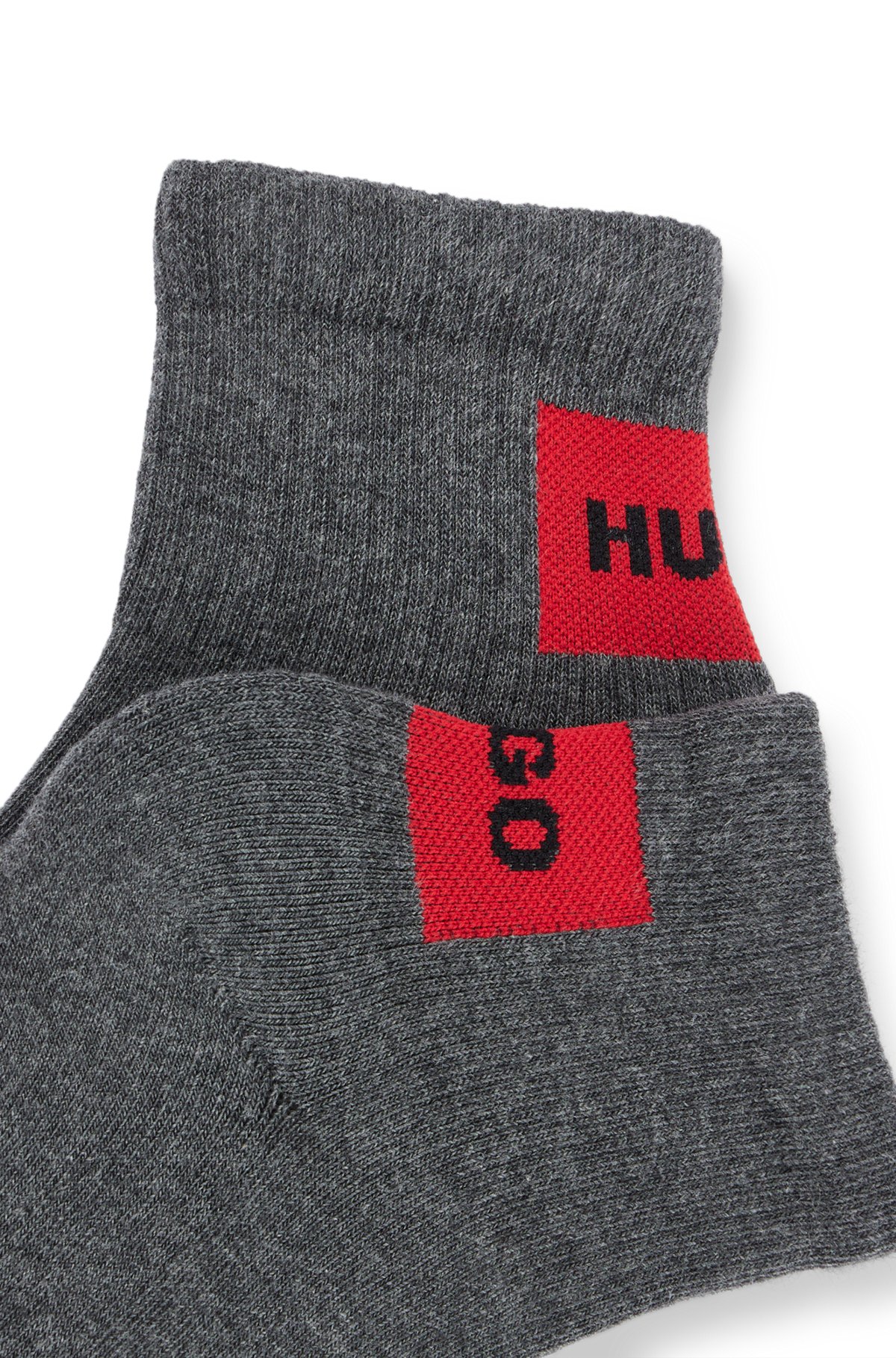 HUGO - Two-pack of short socks with red logo label