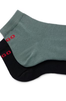 Two-pack of short-length logo socks, Dark Green