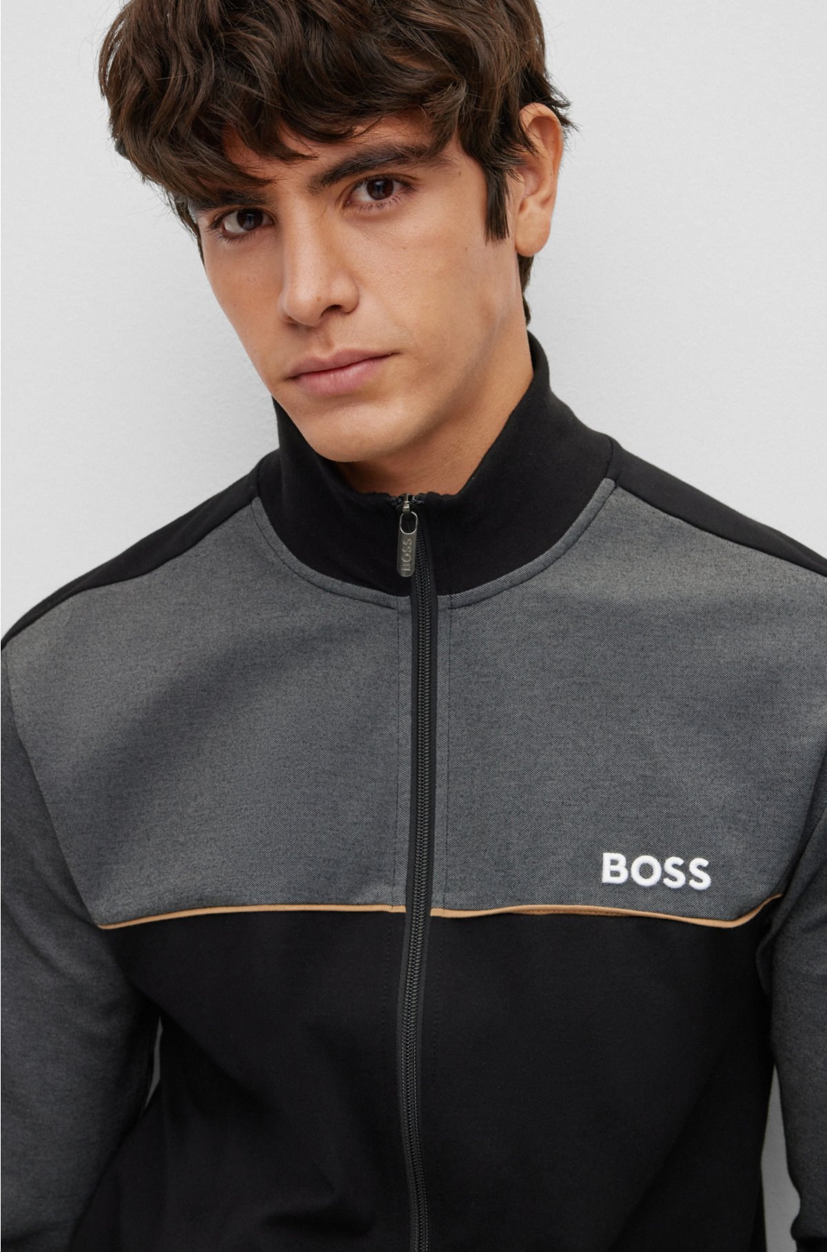 BOSS - Cotton-blend jacket with