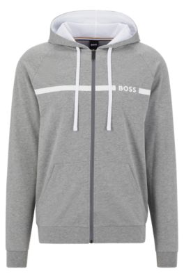 Hugo boss zip hoodie on sale grey