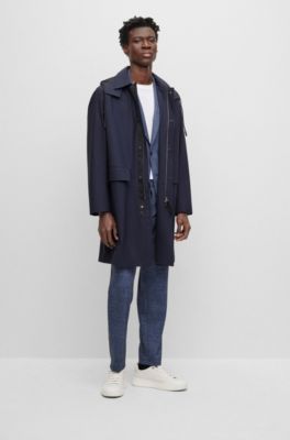 BOSS Manteau d perlant capuche en laine m lang e