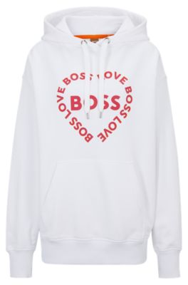 BOSS - Cotton-terry hoodie with Valentine's Day artwork