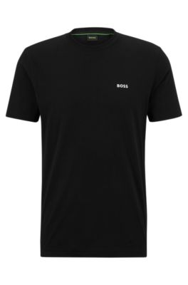 BOSS - Cotton-jersey regular-fit T-shirt with logo prints