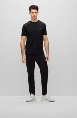 BOSS - Cotton-jersey regular-fit T-shirt with logo prints