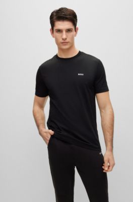 BOSS - Cotton-jersey regular-fit T-shirt with logo prints